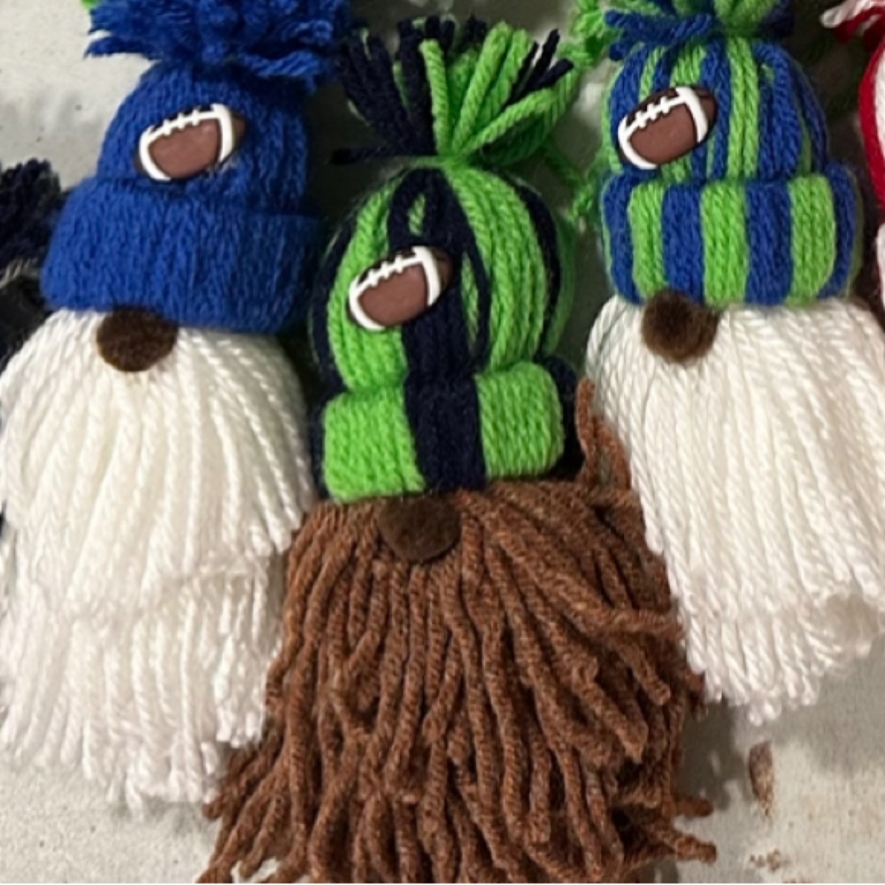 Handmade Yarn Gnomes Ornaments with NFL MLB teams
2 for 1